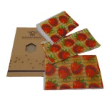 Reusable, biodegradable natural foil, made of beeswax, model type C, set of 3 pieces